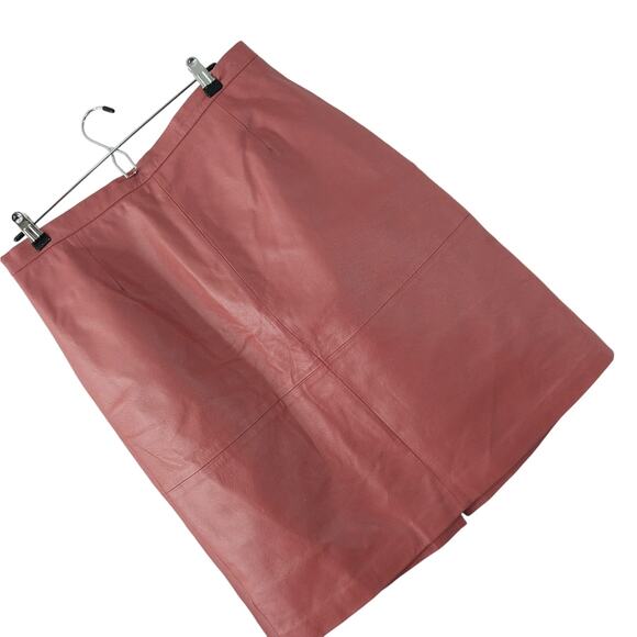 TERRY LEWIS! FINE QUALITY GENUINE LEATHER PENCIL STYLE SKIRT CORAL/MELON! SZ 18P - Picture 8 of 8